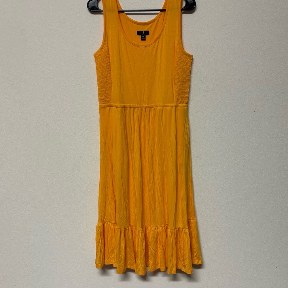 Jason Wu orange knit ruffle midi dress - medium petite